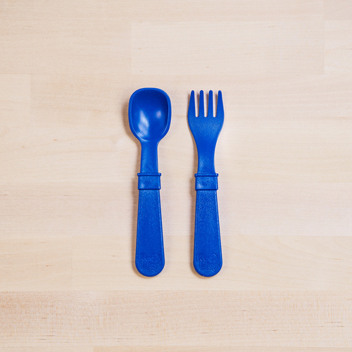 Re-Play Fork And Spoon Set - Navy Blue 