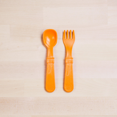 Re-Play Fork And Spoon Set - Sunny Yellow