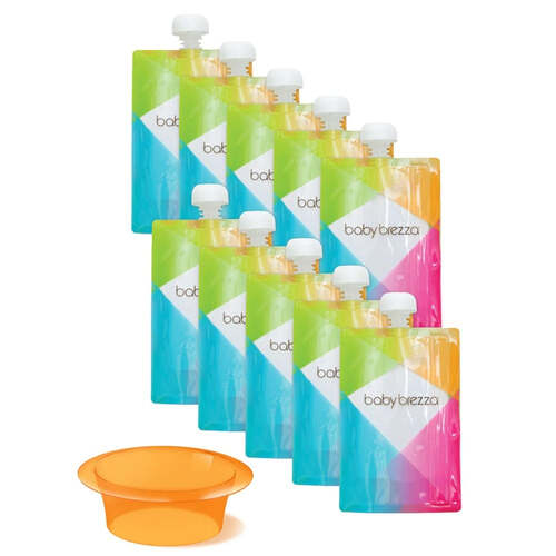 Baby Brezza Reusable Baby Food Pouches - 10 Pack