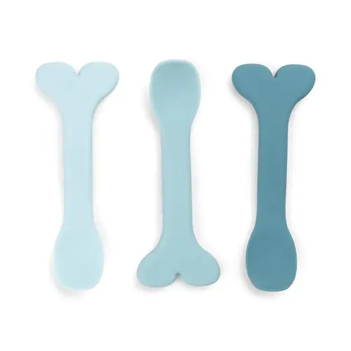 Done By Deer Silicone Baby Spoon 3 Pack - Wally Blue