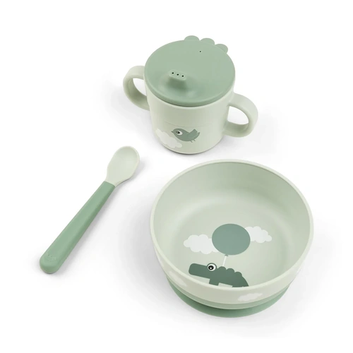 Done By Deer Foodie First Meal Set - Happy Clouds Green