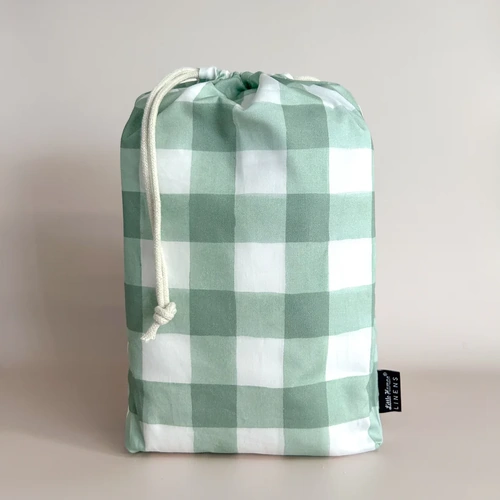 Large Euro Cot Waterproof Sheet - Green Gingham