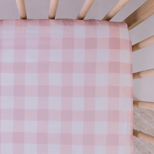 Cot Waterproof Sheet - Pink Gingham