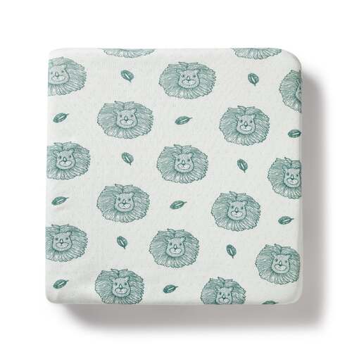 Organic Pointelle Cot Sheet - Little Lion