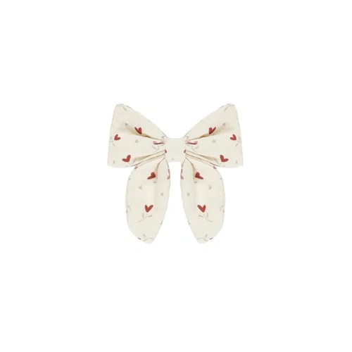 Quincy Mae Organic Bow Clip - Heart Ditsy