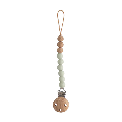 Mushie Eva Pacifier Clip - Sage