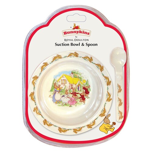 Bunnykins Suction Bowl And Spoon - Running Beige