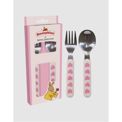 Bunnykins Spoon And Fork Set - Pink