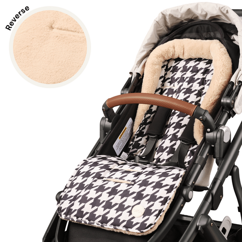 OiOi Reversible Cozy Fleece Pram Liner - Houndstooth