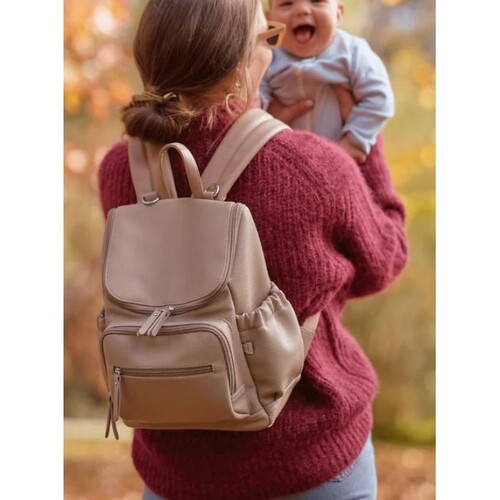 Signature Mini Nappy Bag Backpack - Oat Dimple