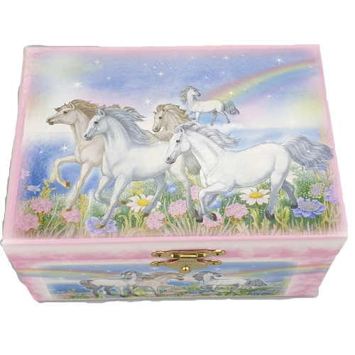 Musical Jewellery Box - Horses Rainbow