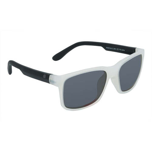 Black And White/Clear Frame Smoke Lens Sunglasses