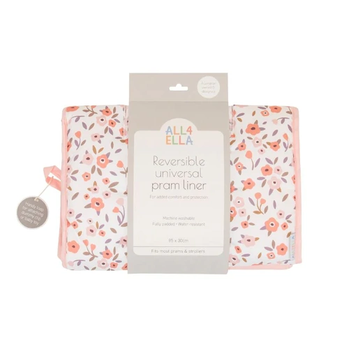 Reversible And Water Resistant Pram Liner - Floral Bouquet