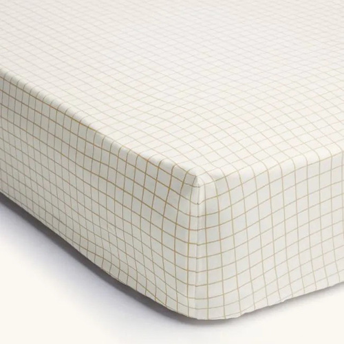 rgoPouch 2-In-1 Waterproof Fitted Bedside Sleeper Sheet - Caramel Grid