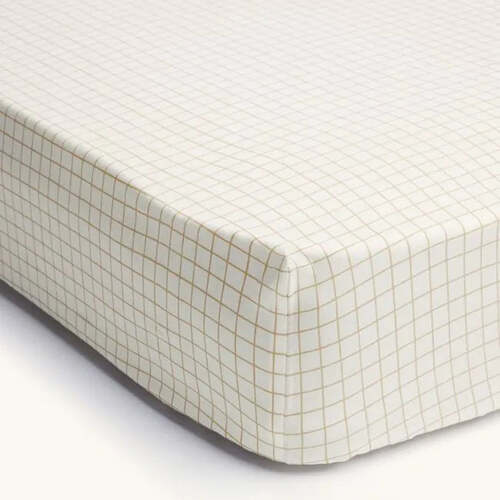 ergoPouch 2-In-1 Waterproof Fitted Cot/Crib Sheet - Caramel Grid