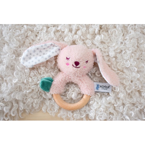 Snuggle Buddy Koala Dream Berry Bunny Wooden Ring Rattle