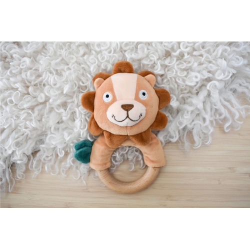 Snuggle Buddy Koala Dream Hugsworth Lion Wooden Ring Rattle