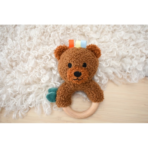 Snuggle Buddy Koala Dream Maple Bear Wooden Ring Rattle