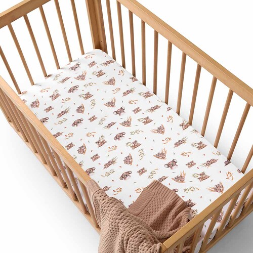 Fitted Organic Cot Sheet - Koala