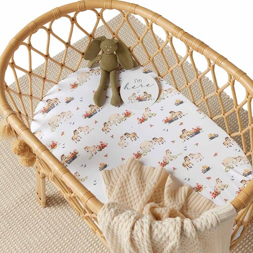 Fitted Bassinet Sheet/Change Pad Cover - Pony Pals