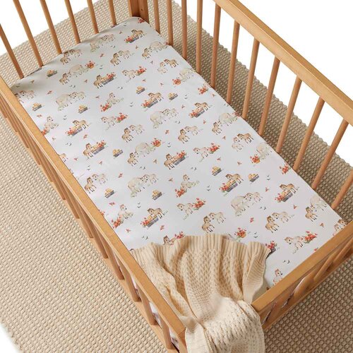 Fitted Organic Cot Sheet - Pony Pals
