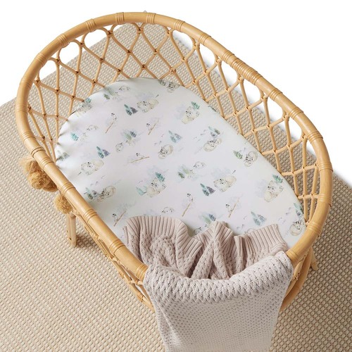 Fitted Bassinet Sheet/Change Pad Cover - Arctic