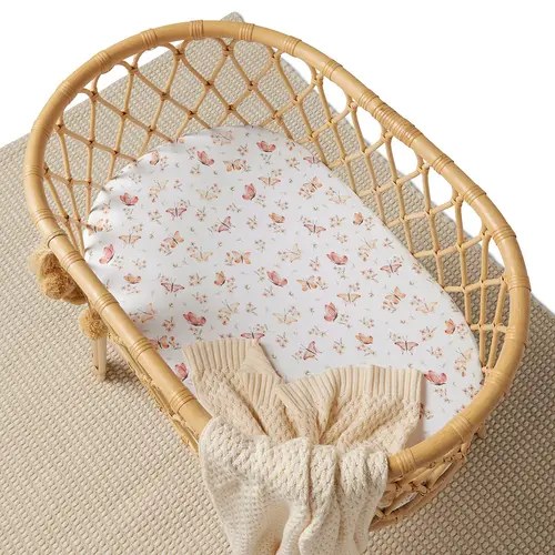 Bassinet Sheet/Change Pad Cover - Butterfly