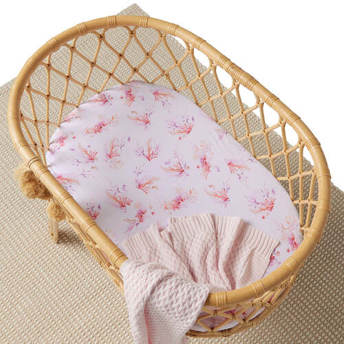 Fitted Bassinet Sheet/Change Pad Cover - Coral Pink