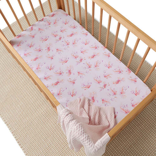 Fitted Organic Cot Sheet - Coral Pink