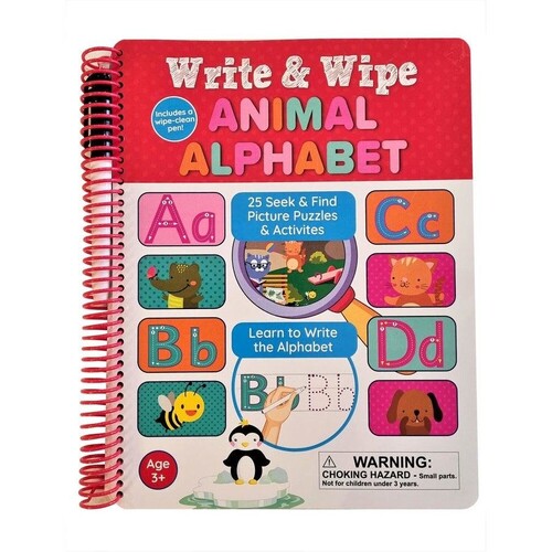 Write And Wipe Animal Alphabet Activity Book