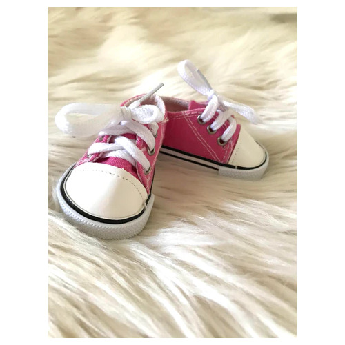 Dolls Trainer Lace Up Shoes - Canvas Hot Pink