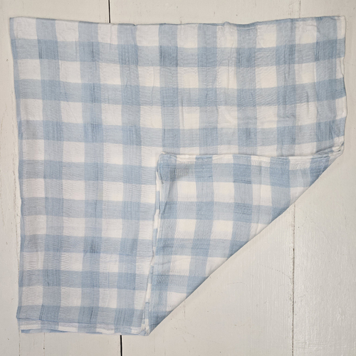 Muslin Baby Wrap - Sky Blue Check