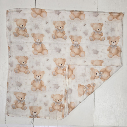 Muslin Baby Wrap - Teddy Bear