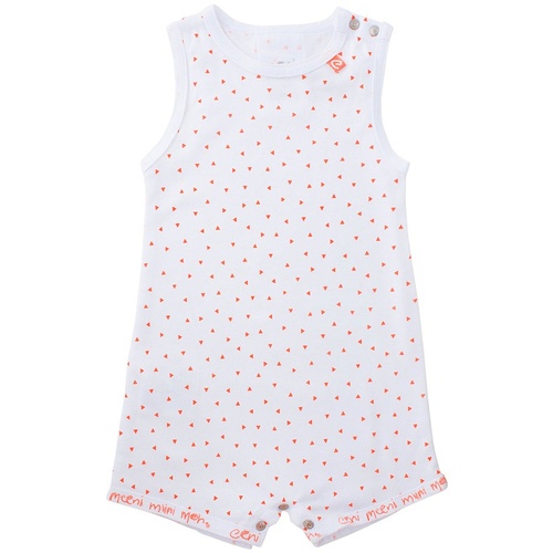 Playsuit - White And Neon Orange[Size: 000 (0-3m)]