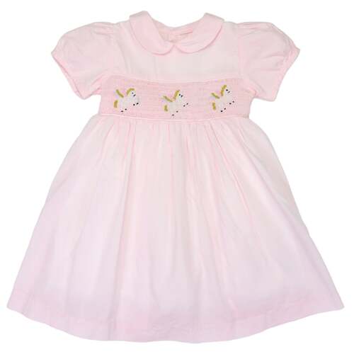 Unicorn Smocked Dress - Light Pink