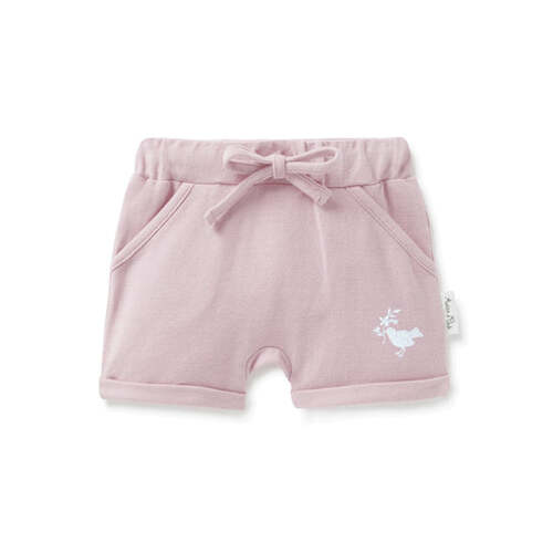 Pink Chambray Shorts - Mauve