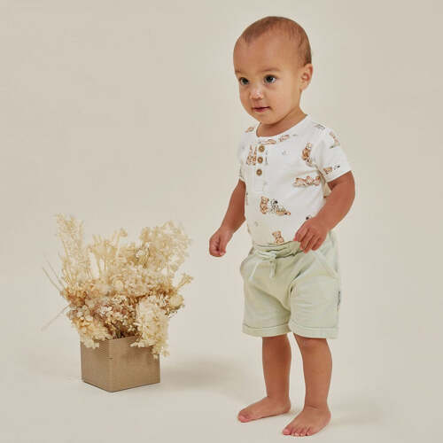 Teddy Picnic AOP Onesie - White