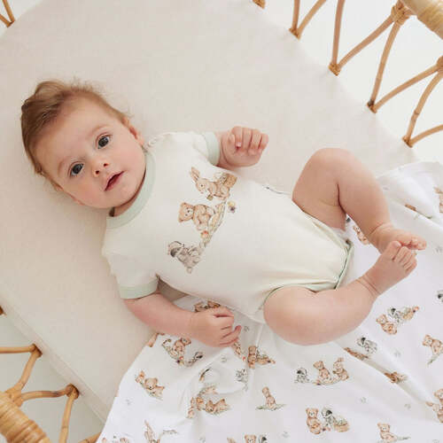 Teddy Picnic Onesie - White