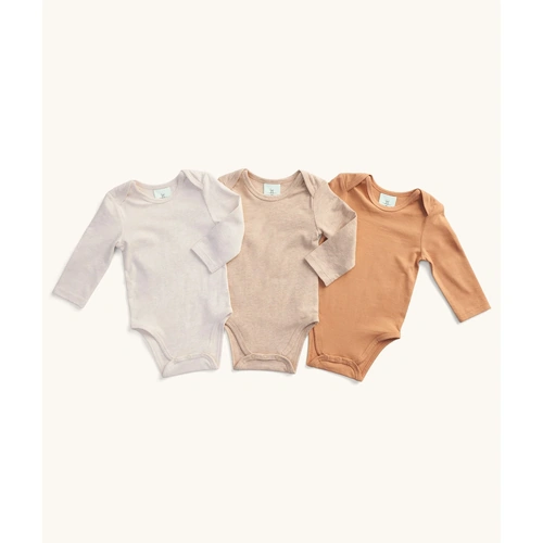 ergoPouch Bodywear 3 Pack Long Sleeve Bodysuits - Neutral