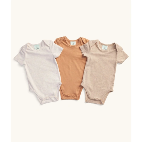 ergoPouch Bodywear 3 Pack Short Sleeve Bodysuits - Neutral