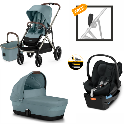 Cybex Gazelle 2023 Pram + Carrycot + Cloud Q Capsule + Base Travel System Combo