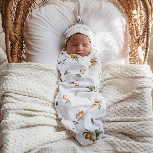 Snuggle Swaddle & Beanie Set - Lemon