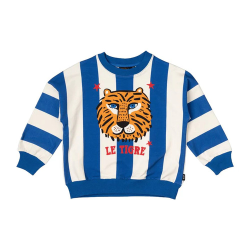 Rock Your Kid Le Tigre Sweatshirt - Blue/Cream Stripe