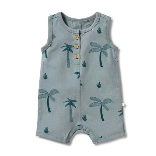 Organic Henley Growsuit - Palm Days