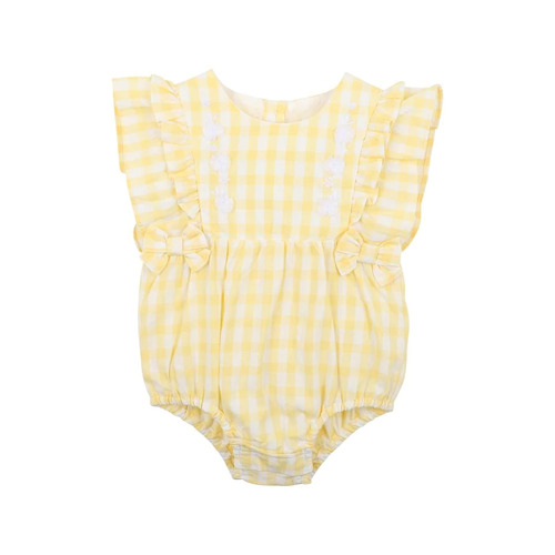 Peggy Gingham Bodysuit - Lemon Gingham