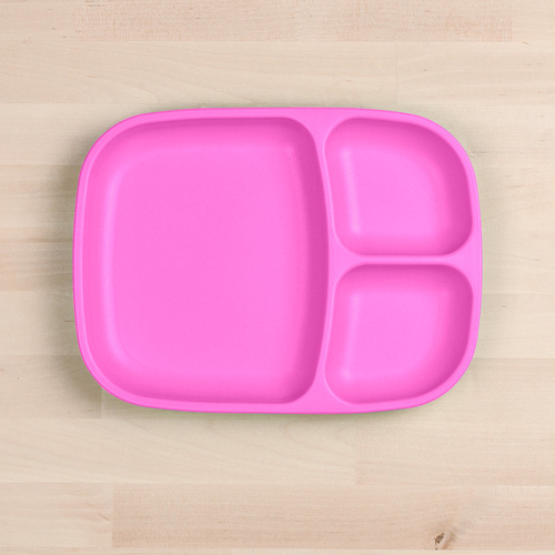 Re-Play Large Divided Tray Plate - Bright Pink