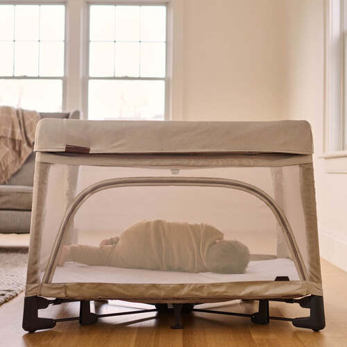 UPPAbaby Remi Travel Cot + Portable Change Station - Charlie (Sand Melange)